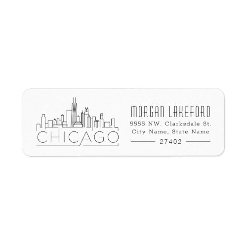 Chicago Stylized Skyline  Label