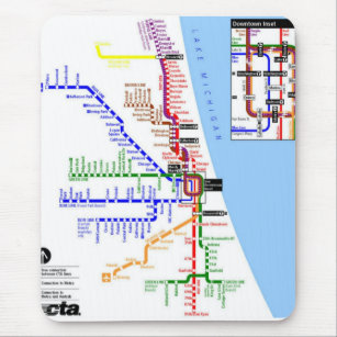 Chicago subway Mousepad