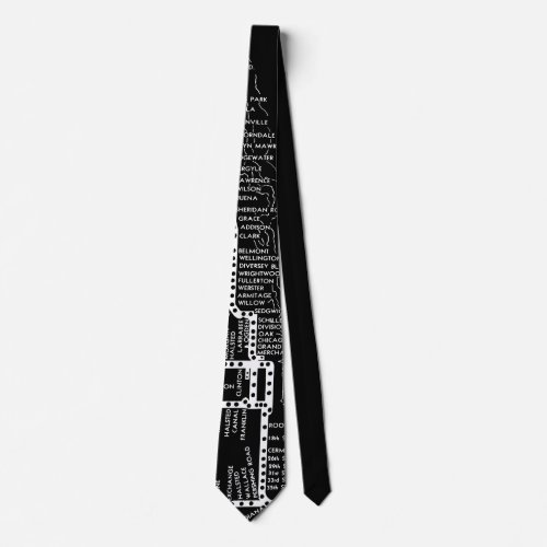Chicago Subway Train Vintage System Map Route Neck Tie