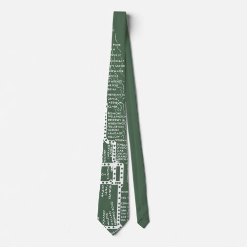Chicago Subway Train Vintage System Map Route Tie