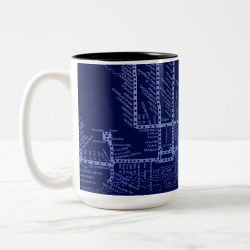 Chicago Subway Train Vintage System Map Route Two_Tone Coffee Mug