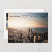 Chicago Sunset Photo - Save the Date Post Card (Front/Back)