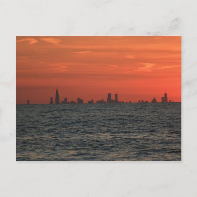Chicago Sunset Postcard (Front)