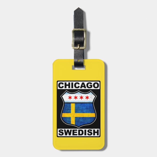 Chicago Swedish American Luggage Tag Template (Front Vertical)