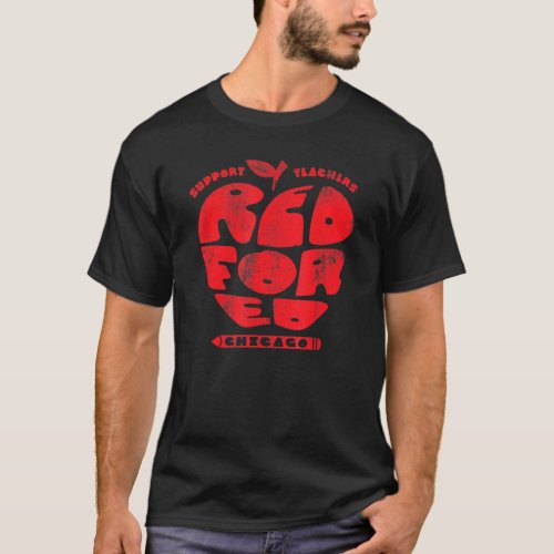 Chicago Teachers Union Red For Ed Vintage Apple Sh T_Shirt