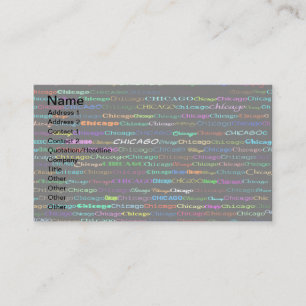 Chicago Text Design I Business Card I