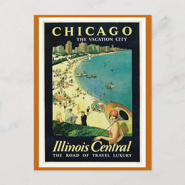 "Chicago - The Vacation City" Vintage Postcard (Front)