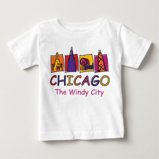 Chicago The Windy City Baby T-Shirt (Front)