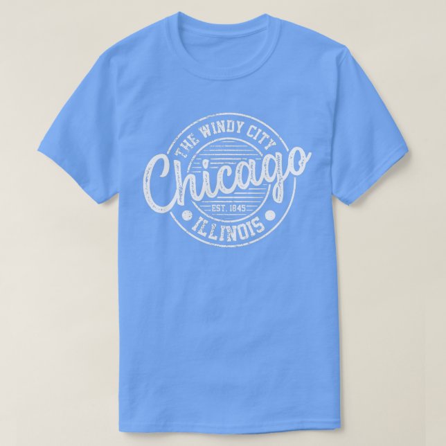 Chicago The Windy City Illinois Vacation Souvenir  T-Shirt (Design Front)