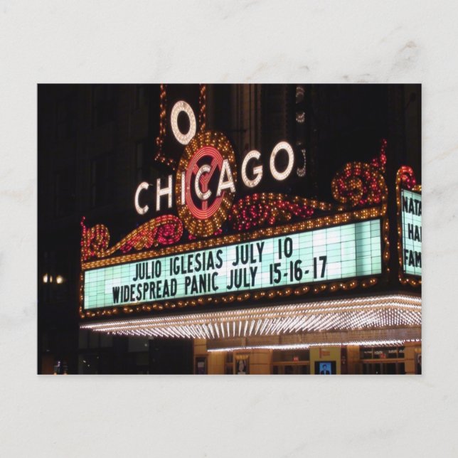 Chicago Theater Marquee Post Card (Front)