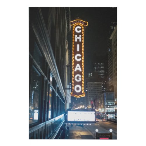 Chicago Theater Sign at Night Canvas Print