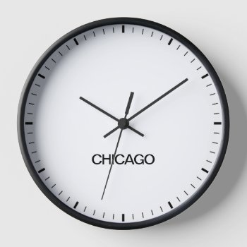 Chicago Time Zone Newsroom Style Clock by inspirationzstore at Zazzle
