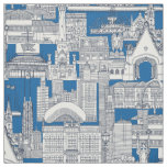 Chicago toile midnight blue cobalt fabric