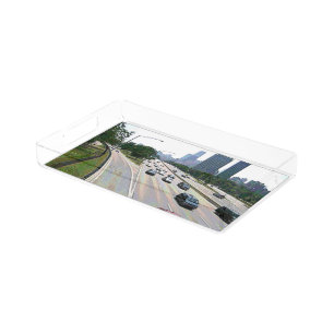 Chicago Traffic in Sandstone Acrylic Tray