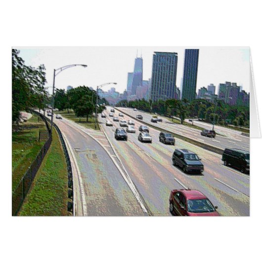 Chicago Traffic in Sandstone Cards (Front Horizontal)