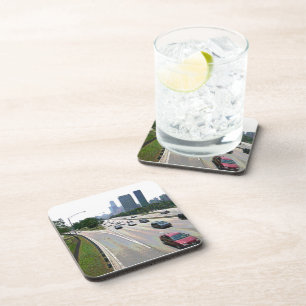 Chicago Traffic in Sandstone Drink Coaster
