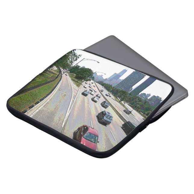 Chicago Traffic in Sandstone Laptop Sleeve (Front Top)