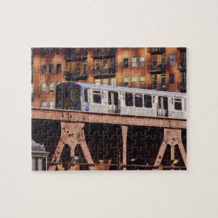 Chicago Train at Riverbend Jigsaw Puzzle