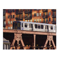 Chicago Train at Riverbend Postcard