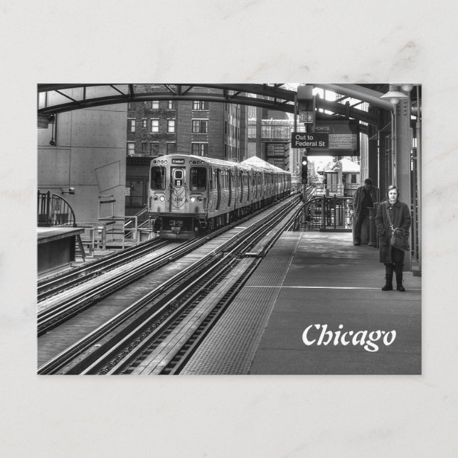 Chicago Train Postcard (Front)