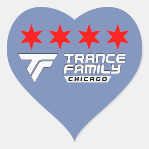 Chicago Trance Family Bumper heart sticker  stars