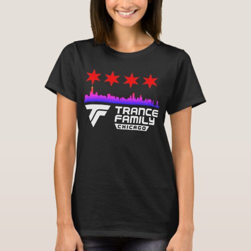 Chicago Trance Family City Skyline  Stars T_Shirt