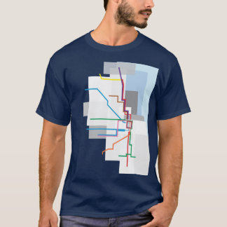Chicago Transit Map Lake Graphic T-Shirt
