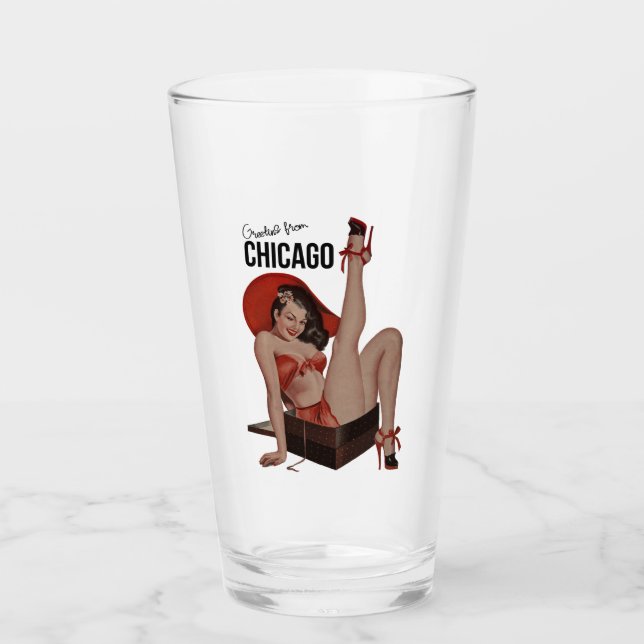 Chicago Travel  Pint Glass (Front)