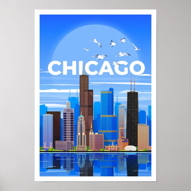 Chicago Travel Poster WallArt (Front)