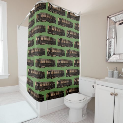 Chicago Union Traction Trolley Train Vintage Shower Curtain