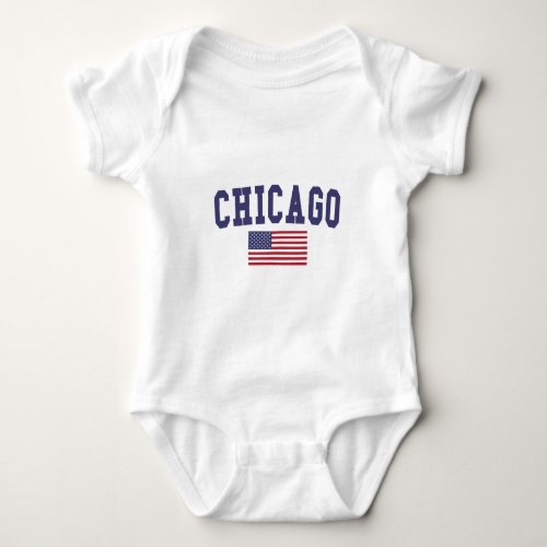Chicago US Flag Baby Bodysuit