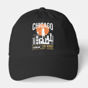 Chicago USA Skyline Graphic Windy City Design Hat
