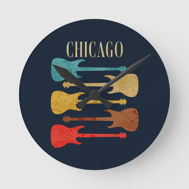 Chicago Vintage Guitars Concert Festival Souvenir Round Clock (Front)