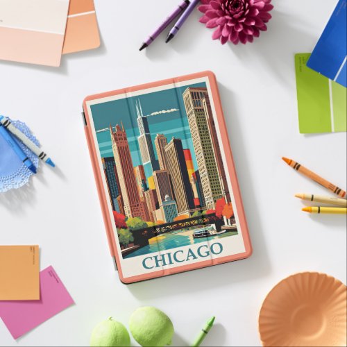 Chicago Vintage Illustration iPad Air Cover