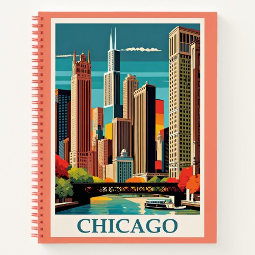 Chicago Vintage Illustration Notebook