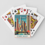 Chicago Vintage Illustration Playing Cards at Zazzle
