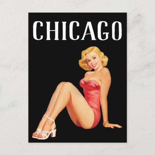 CHICAGO Vintage Pin up  Art  Postcard