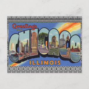 Chicago Vintage Style Travel Postcard Big City !