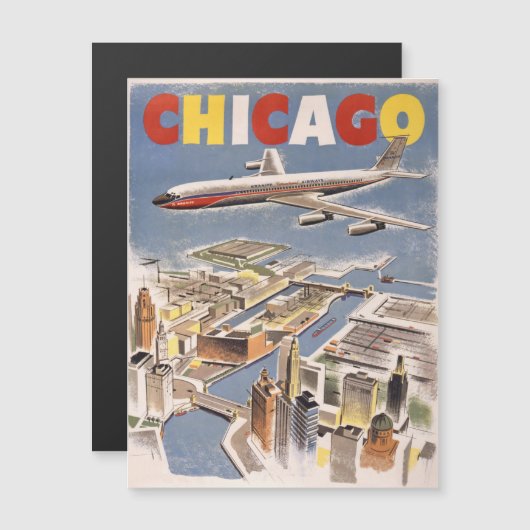 Chicago Vintage Travel Magnetic Card (Front/Back)