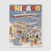 Chicago Vintage Travel Magnetic Card (Front)