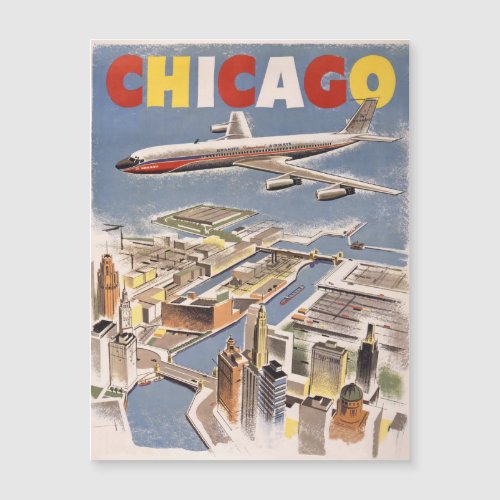 Chicago Vintage Travel Magnetic Card