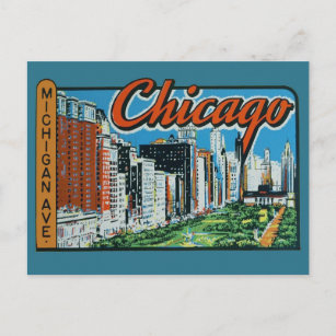 Chicago Vintage Travel  Postcard