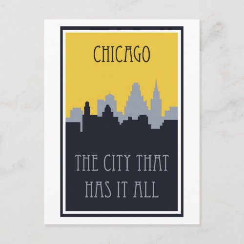 Chicago  Vintage Travel  Postcard