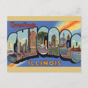 Chicago Vintage  Travel Postcard Big City !
