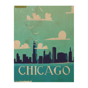 Chicago vintage travel poster