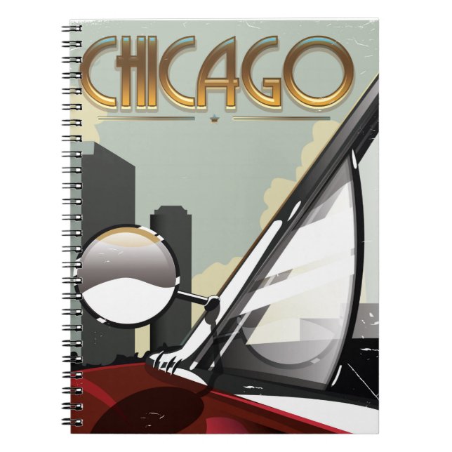 Chicago vintage travel poster notebook (Front)