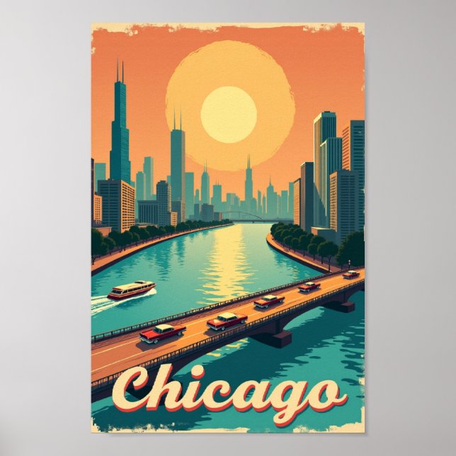 Chicago – Vintage Waterfront Poster (Front)