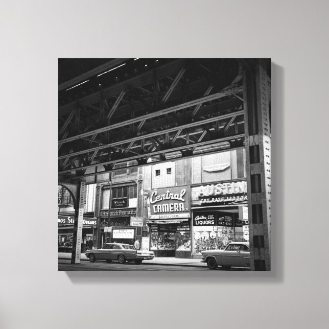 Chicago Wabash Avenue May 1961 Central Camera Cars Canvas Print (Front)
