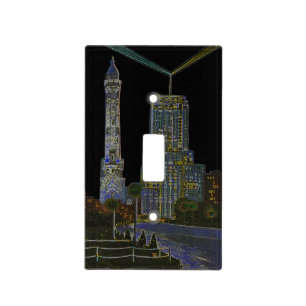 Chicago Water Tower Beautiful Art Vintage Colorful Light Switch Cover