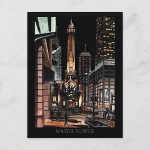 Chicago Water Tower Painting Randsom Art Postcard